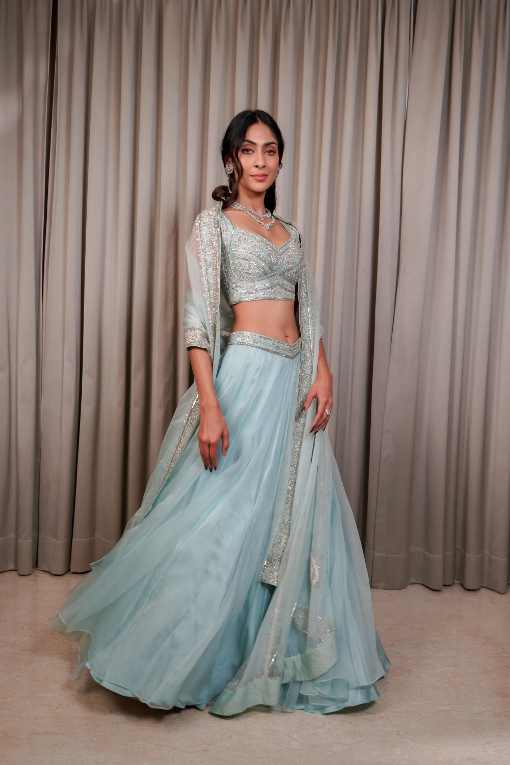Ice Blue Lehenga Set