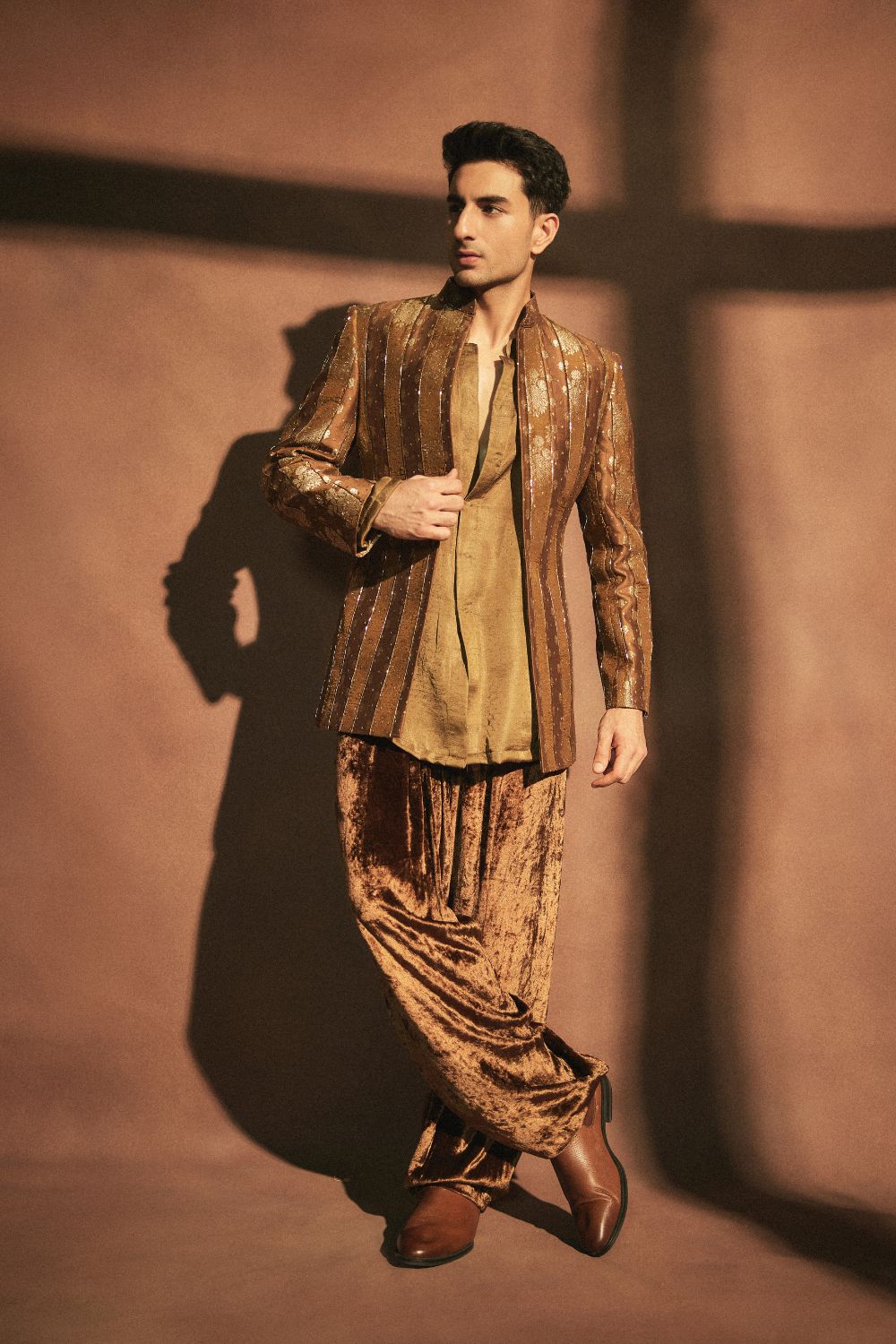 Ibrahim in Zarvika Brocade Bundi Set
