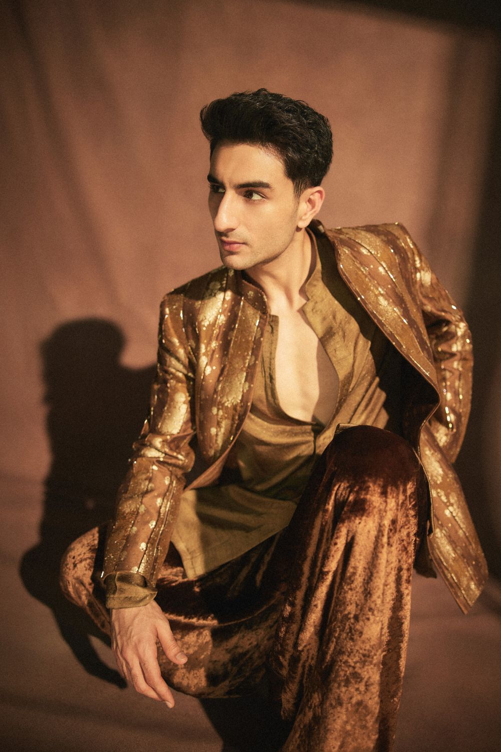 Ibrahim in Zarvika Brocade Bundi Set