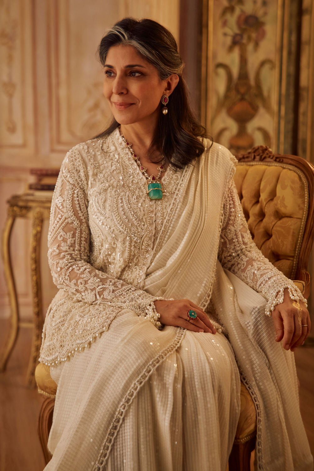 Pearl Jacket Saree Set