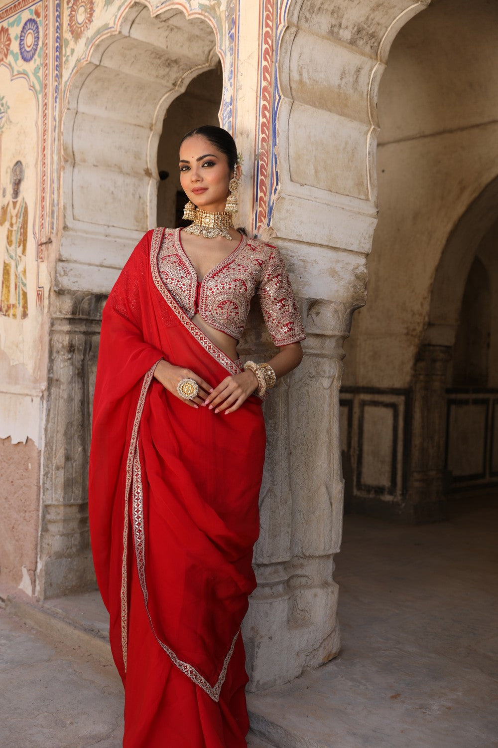Laal Surakh Saree