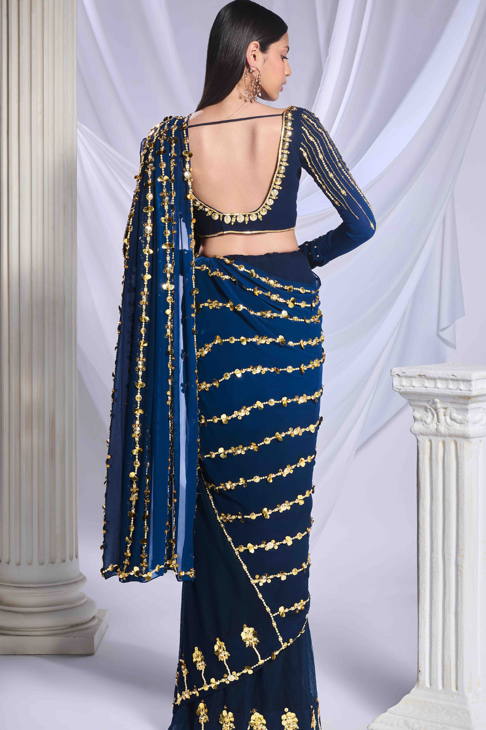 Midnight Marina saree set