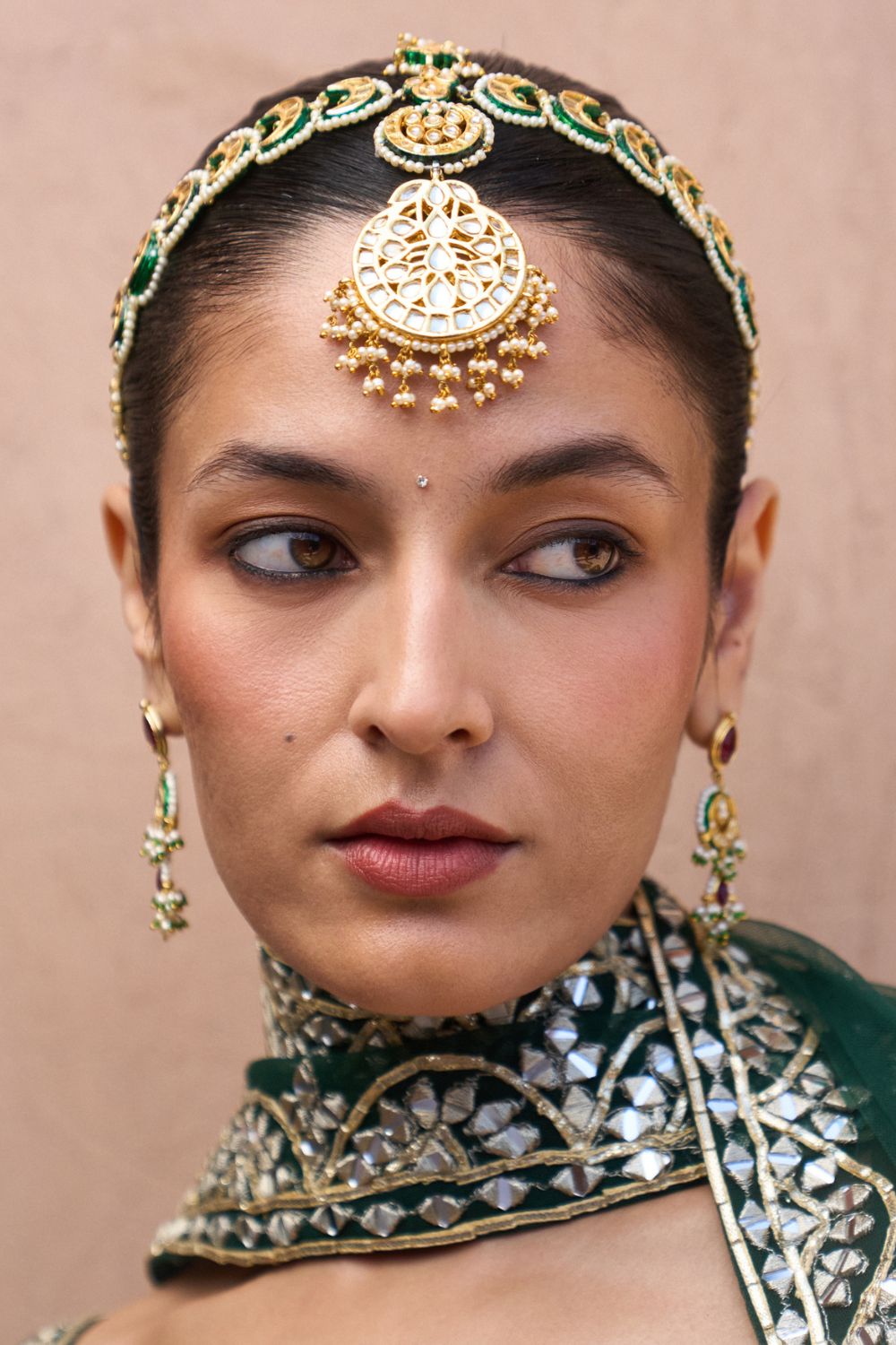 ZAMURRUD — Emerald Green Raw Silk Lehenga Set