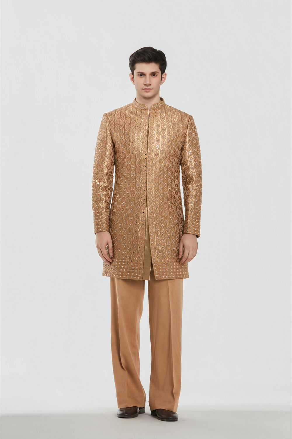 Shrine Antiqe Gold Sherwani Set