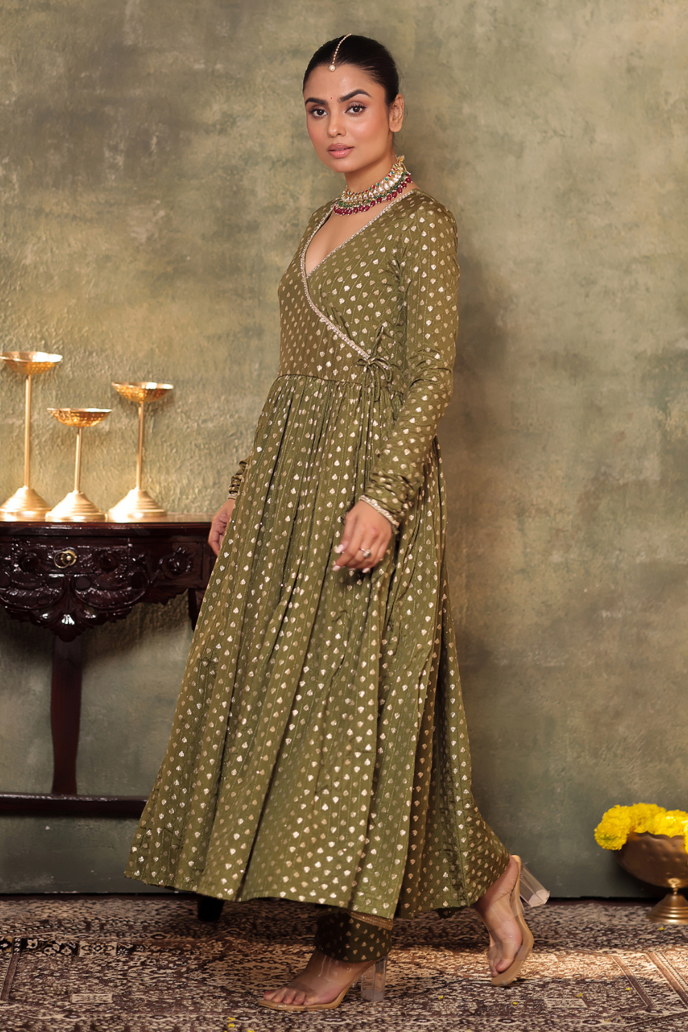 Green Anarkali Set