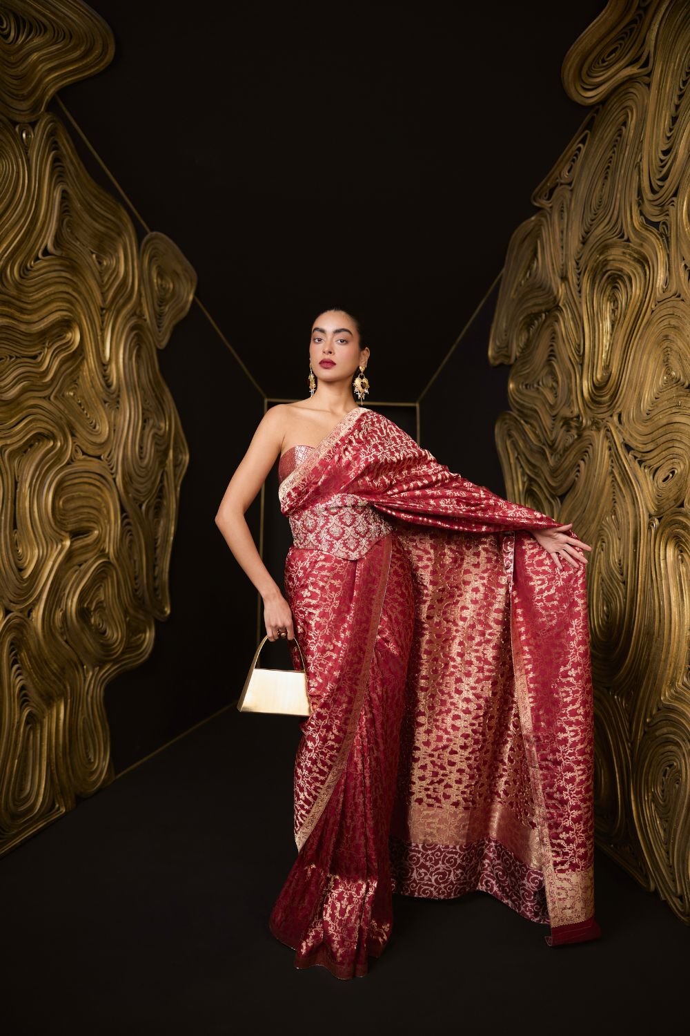 True Love Saree in Maroon