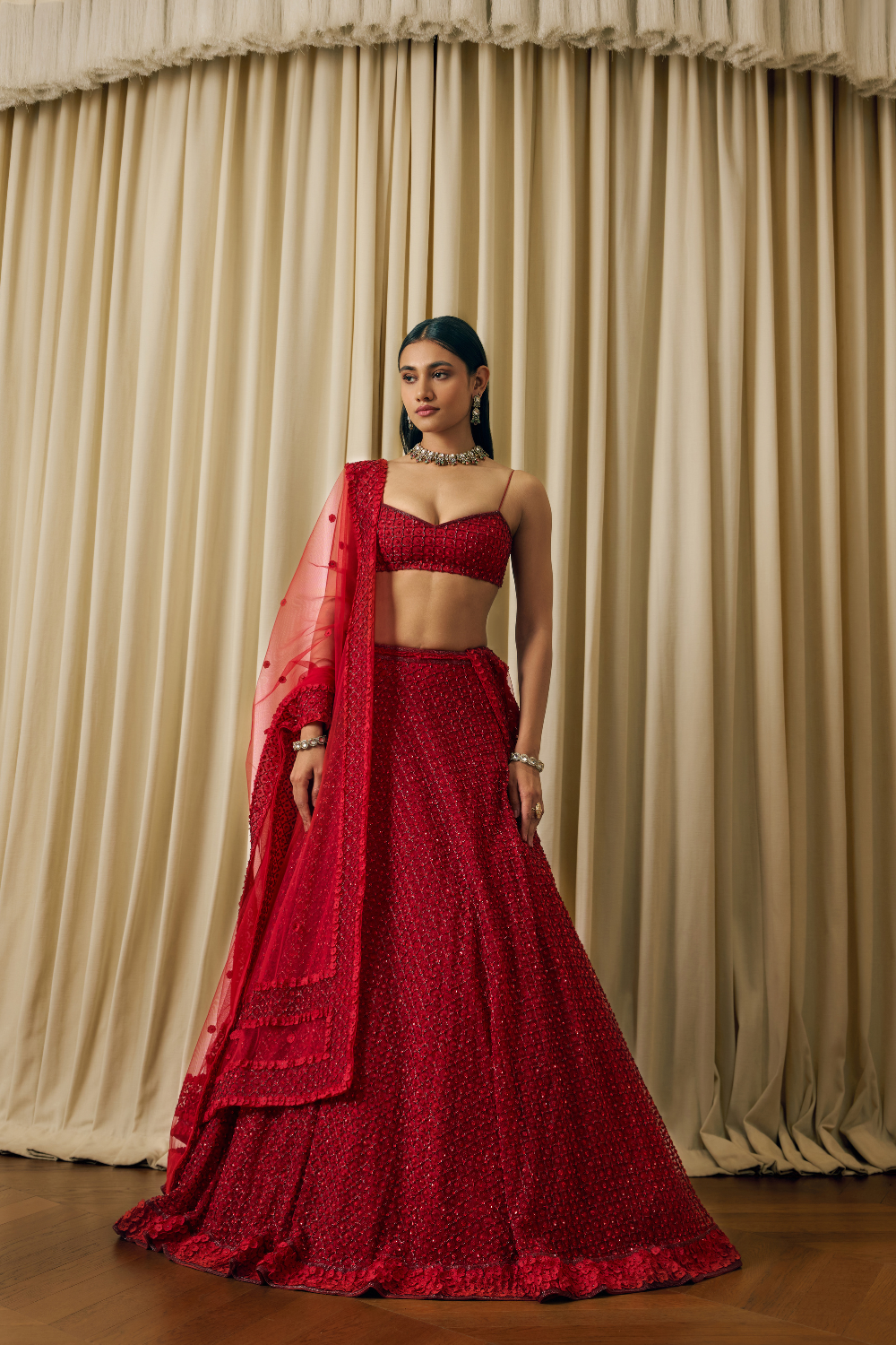 Red lehenga