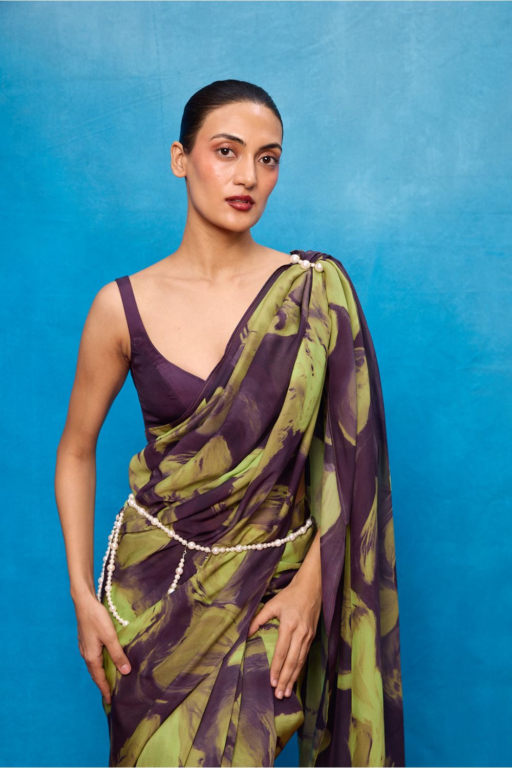 Multicolour Chiffon Digital Print Saree