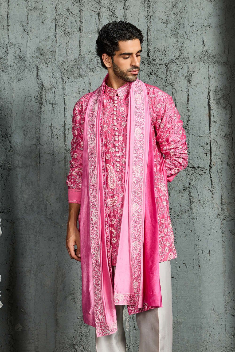 Gulnaar Pink Kurta Set