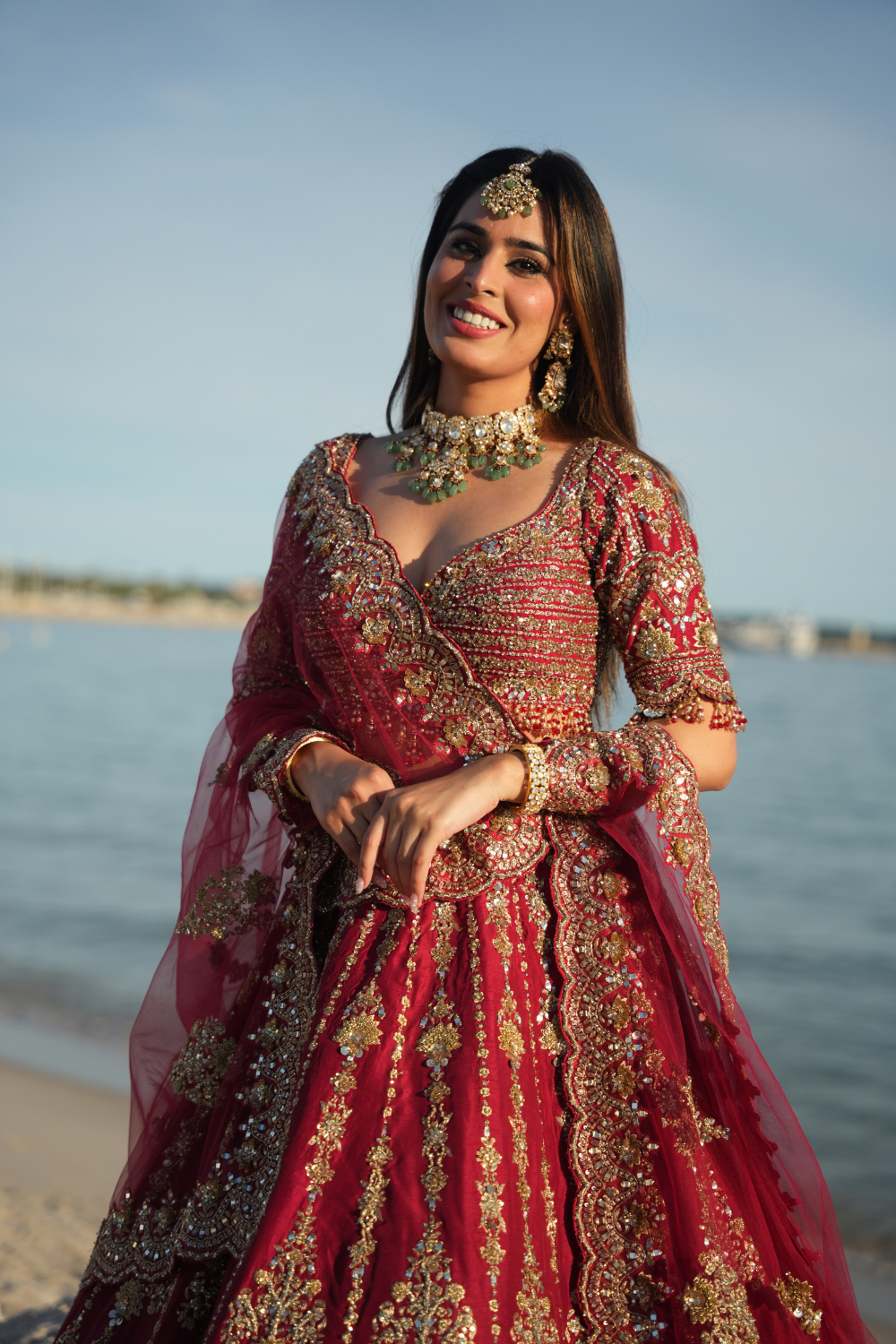 CRIMSON HERITAGE LEHENGA