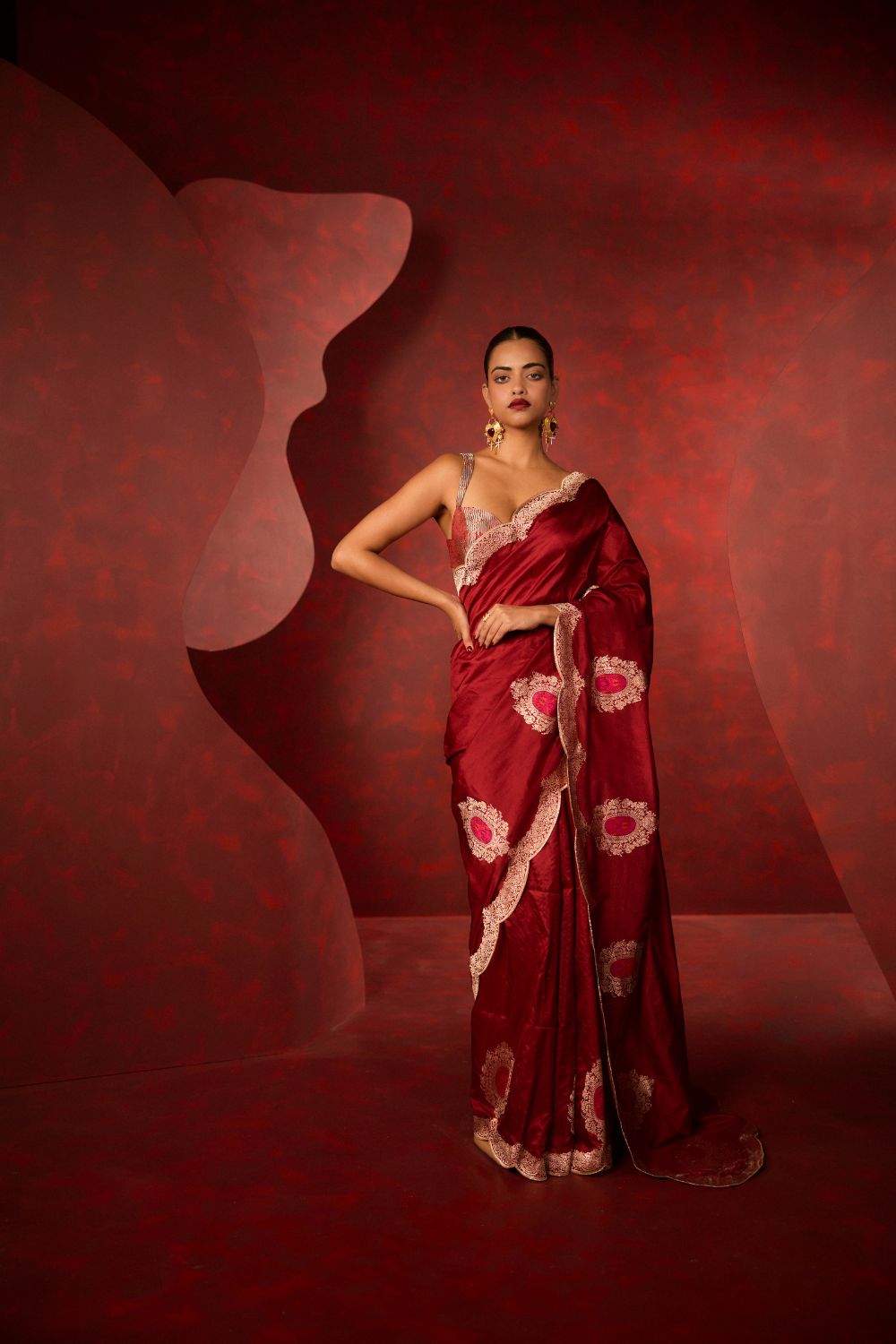 The  Marry Me Saree red