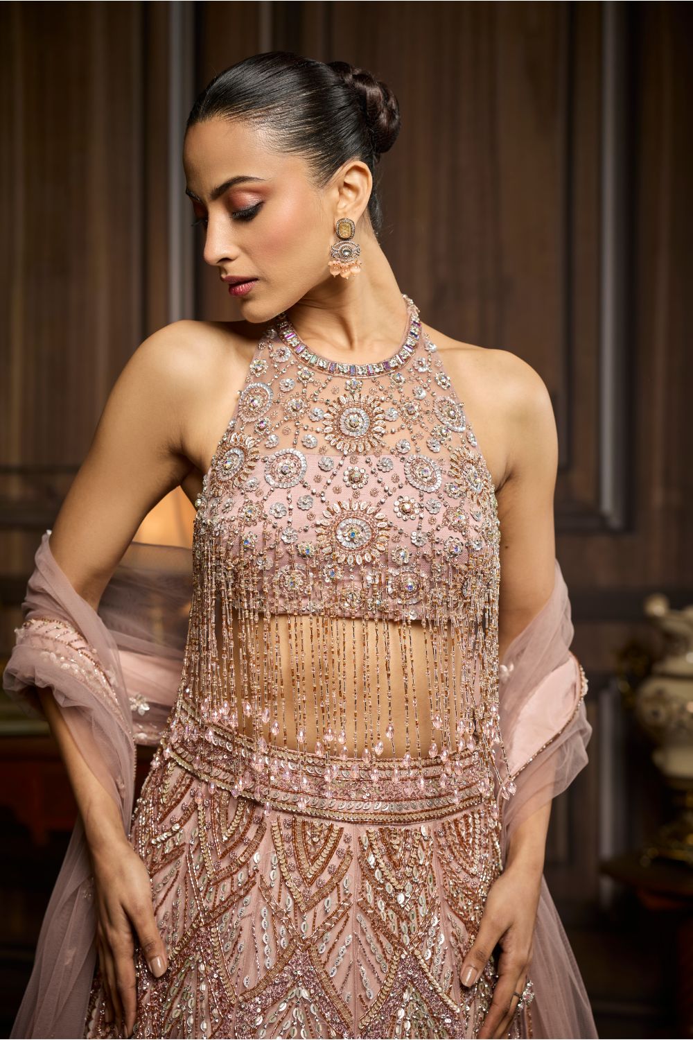 BLUSH PINK EMBELLISHED LEHENGA SET