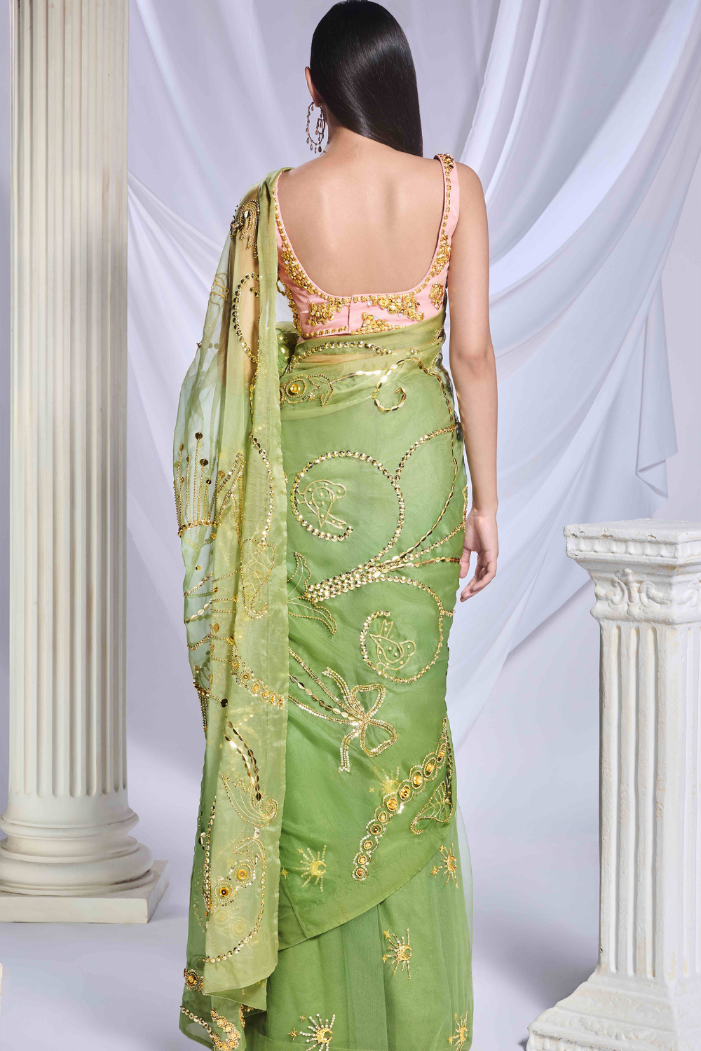 Sea Frost saree set