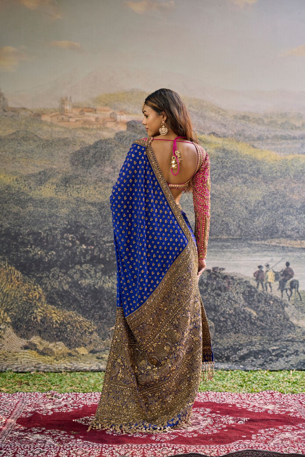 Neelpari Dabka Silk Saree Set
