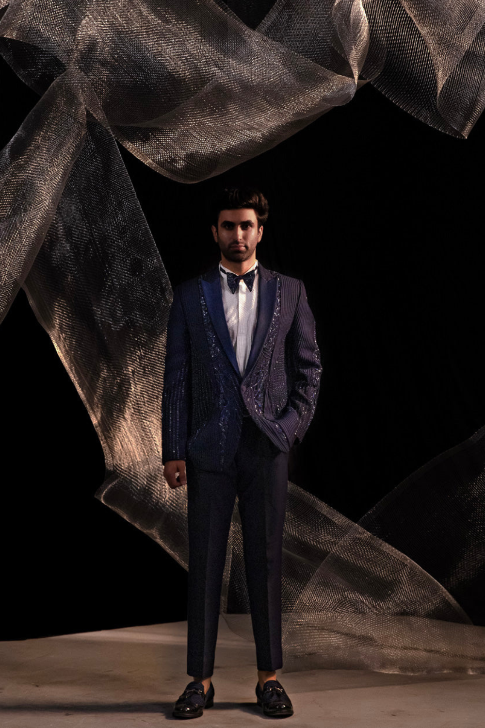Jacket Multi Paneled In Our Signayure Zegna Format With Ai Inspired Bead And Reshm Work