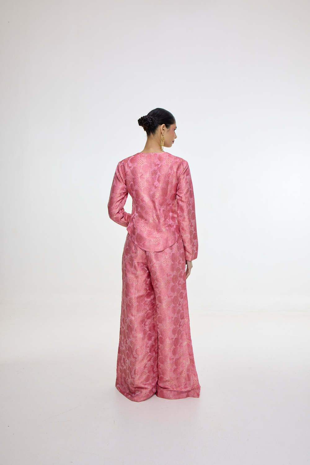 Handwoven Soft Pink Jacket Set