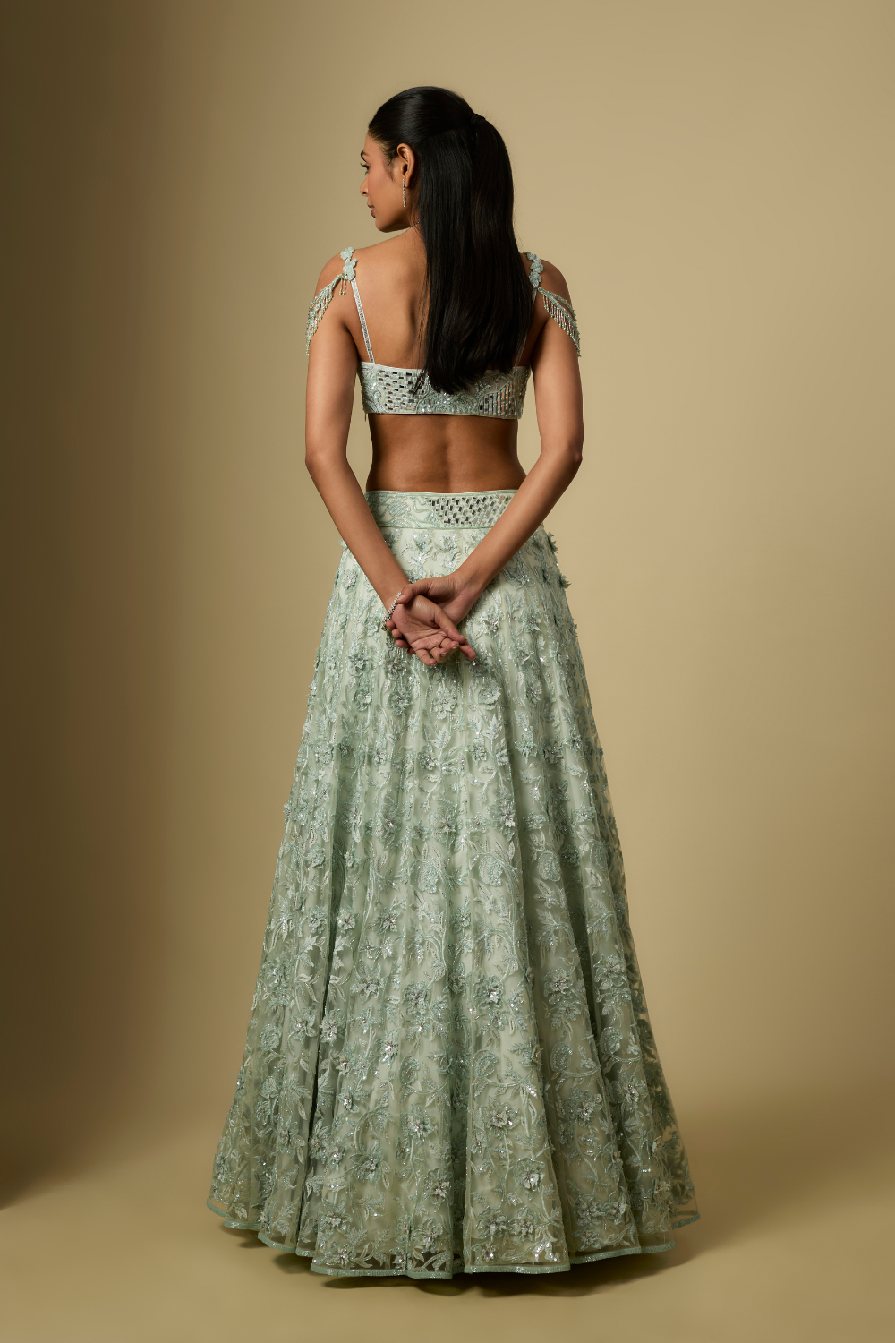 Zinger Full Embroidered lehenga paired with blouse and dupatta