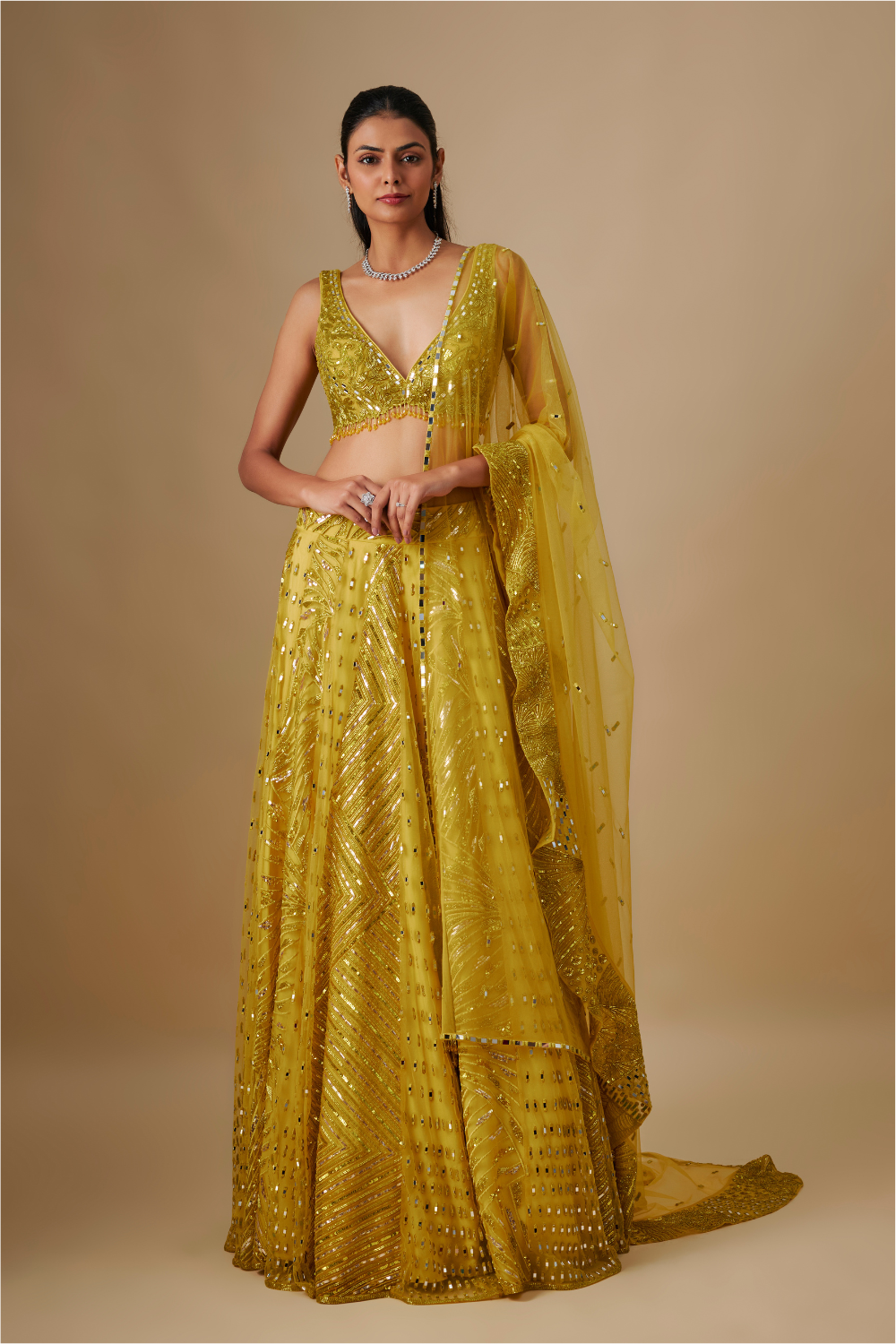 Flurry- Yellow Lehenga With blouse and dupatta