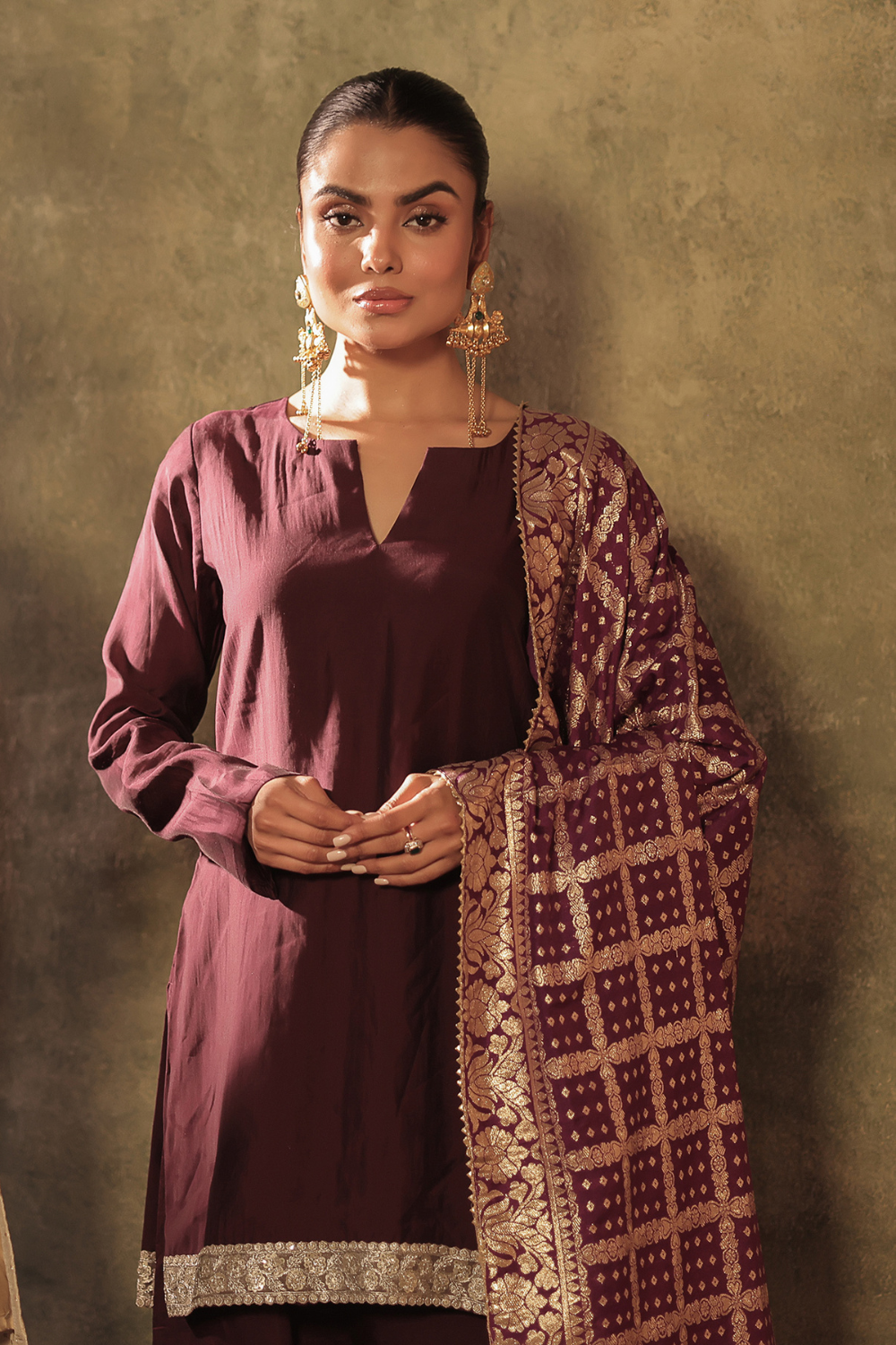 Plum Kurta Farshi Set
