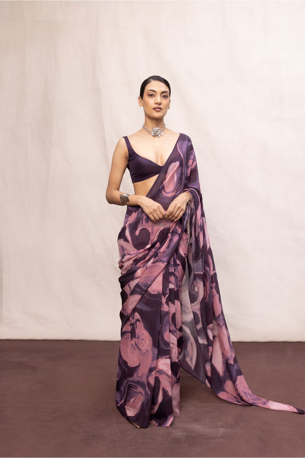 Multicolour Chiffon Digital Print Saree