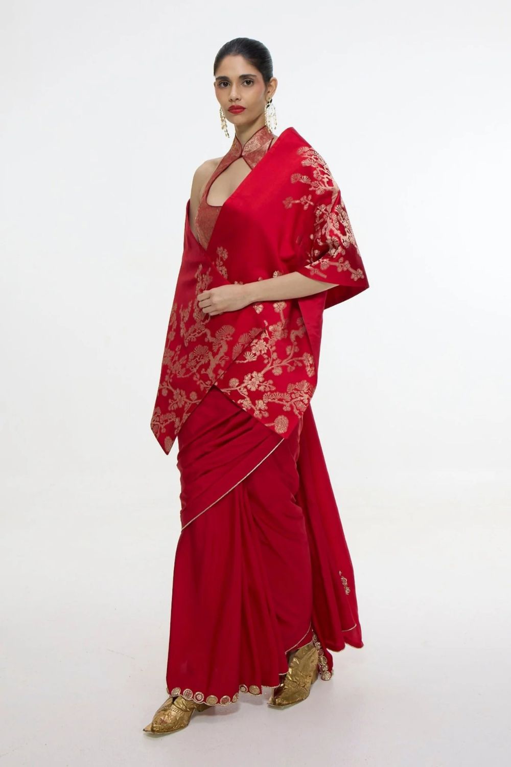 Handwoven Red Silk Shawl