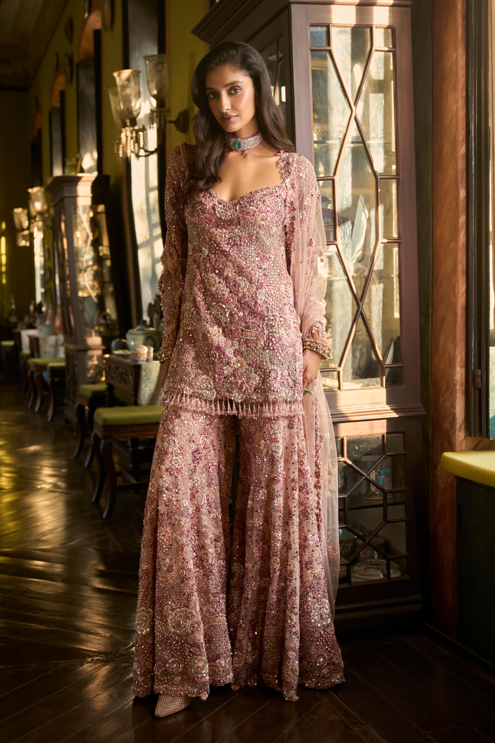 Dusty Rose Sharara Set