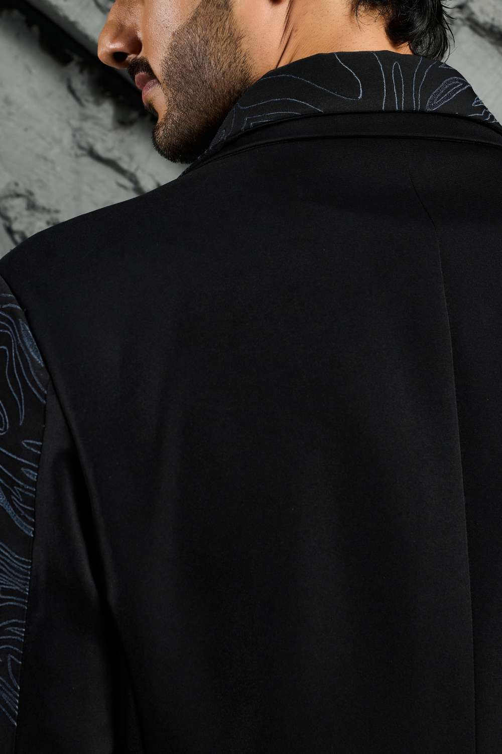 Black Abstract Wave Shacket Set