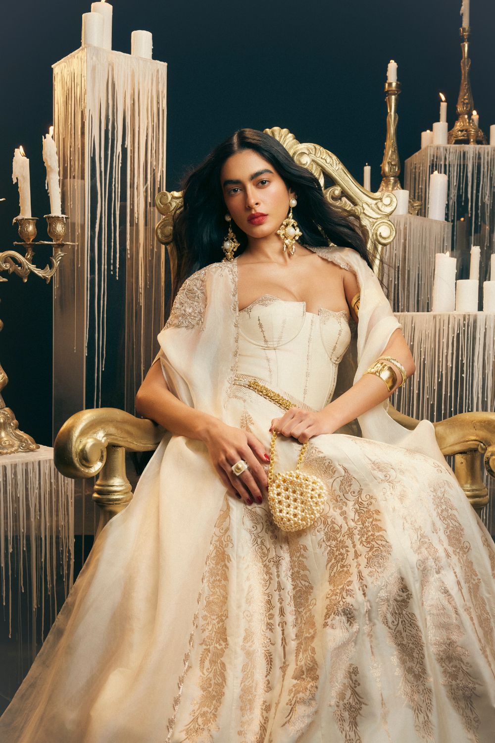 Yours Truly Lehenga Cream