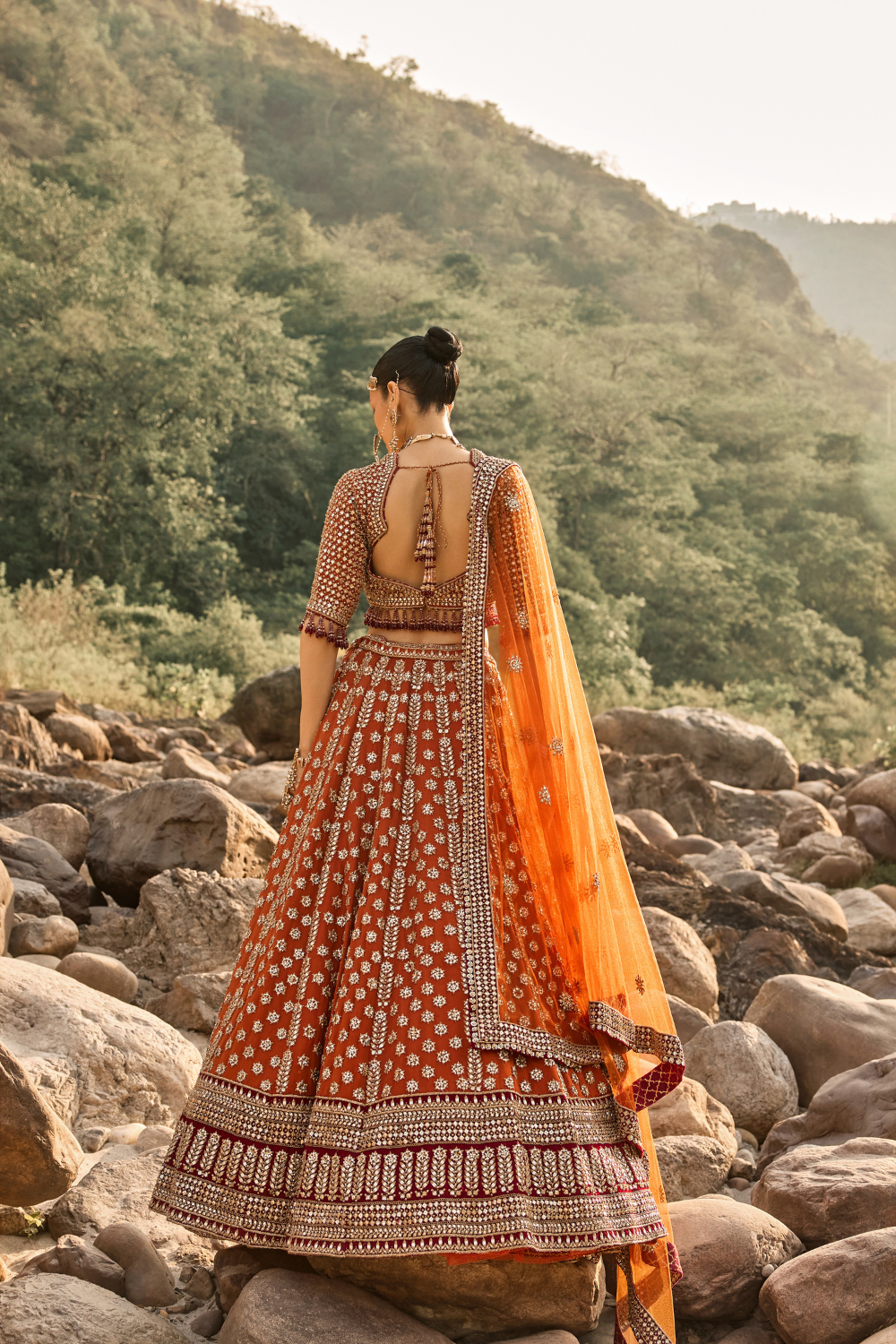 RUSTIC AMBER LEHENGA