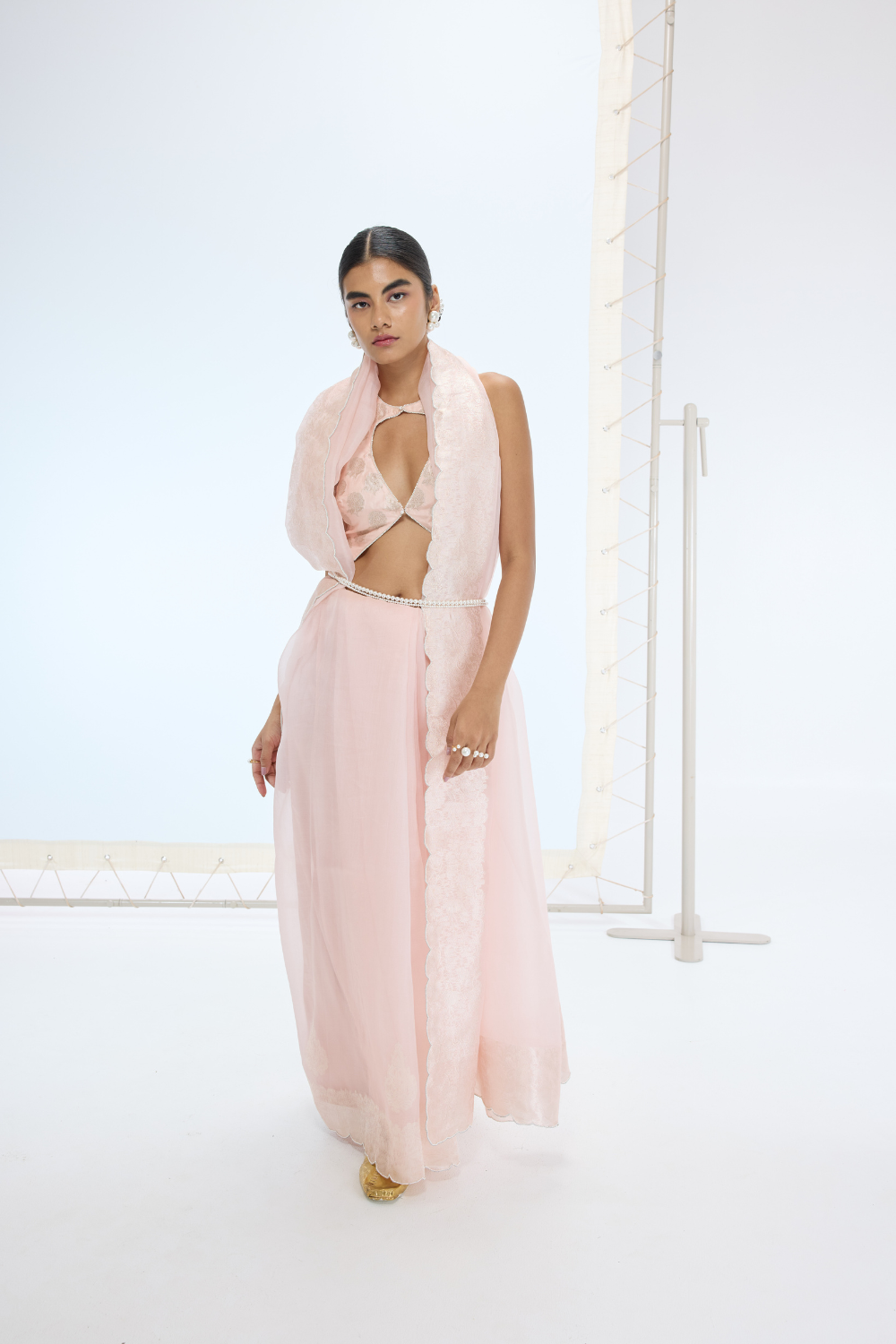 The Ella Saree in Peach