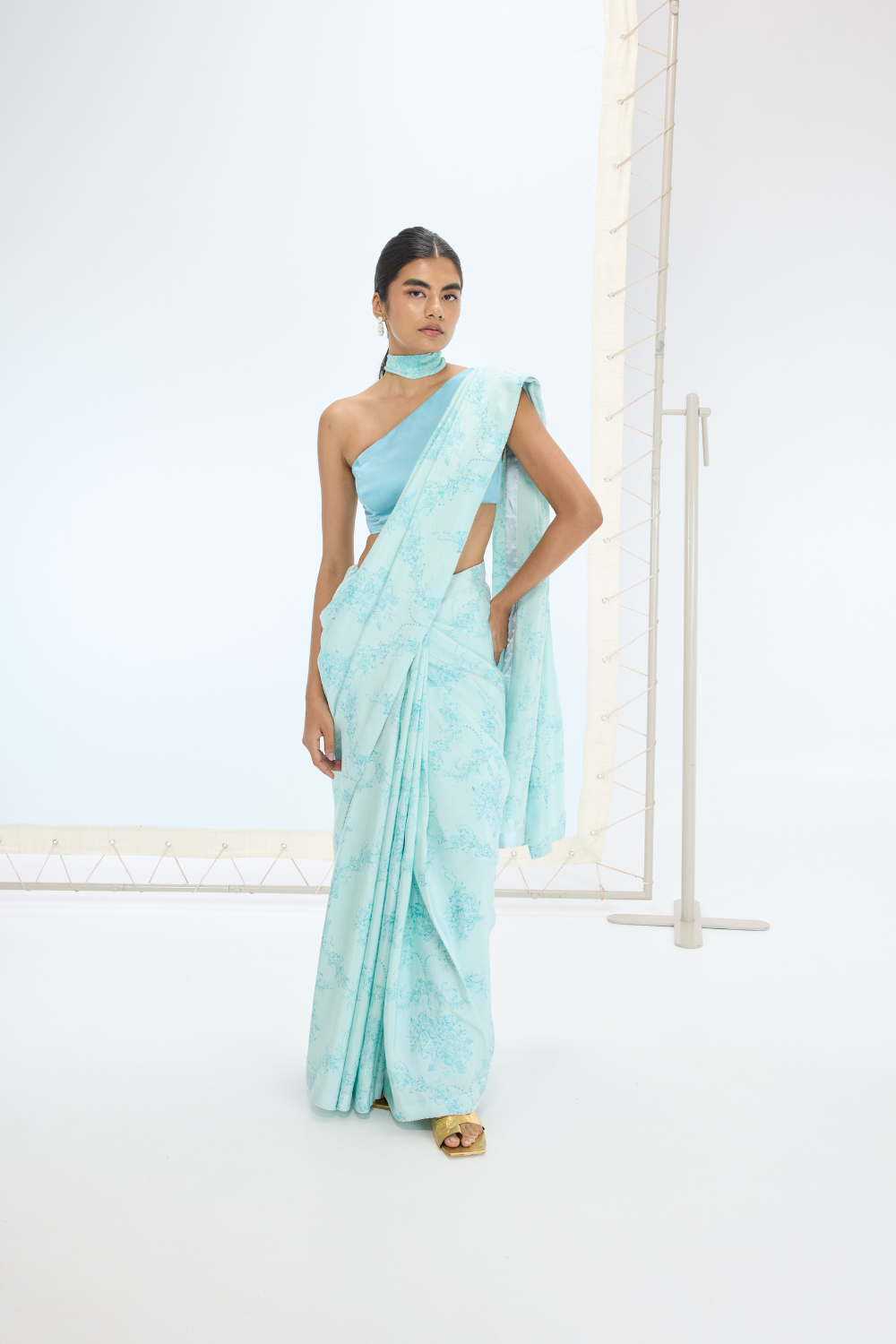 The Ruby Saree in Turquoise Blue
