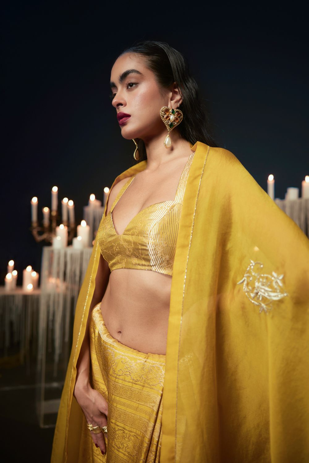 I do Saree in Mustard