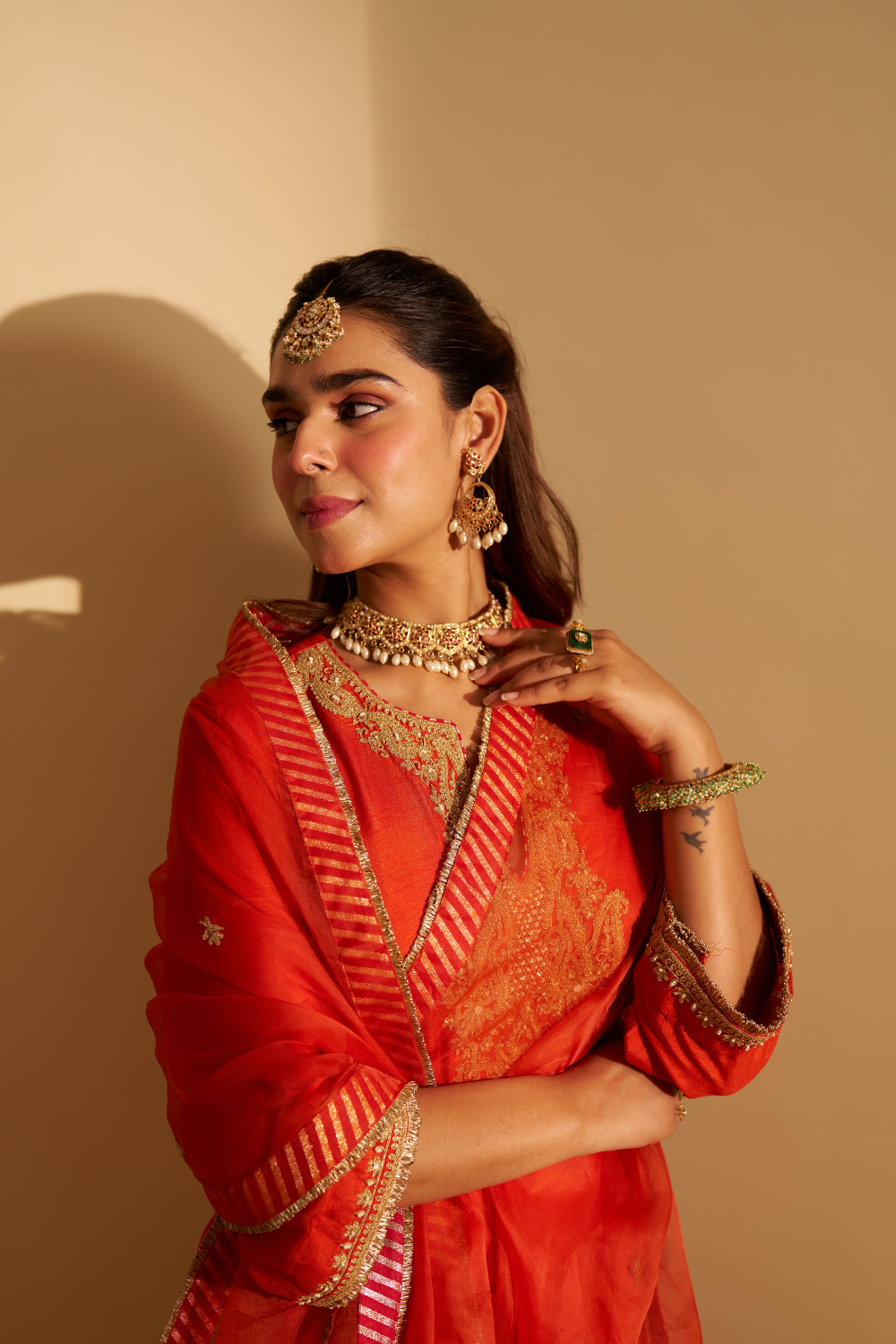 AMAYA - LONG KAFTAN WITH SALWAR  AND DUPATTA