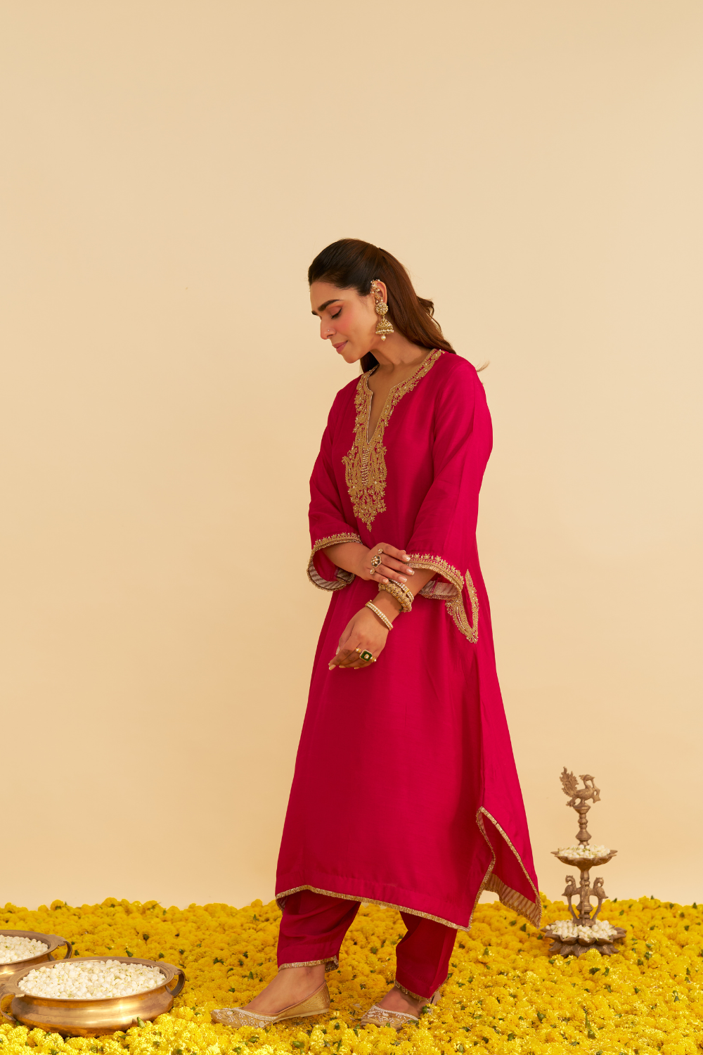 AMAYA - LONG KAFTAN WITH SALWAR  AND DUPATTA