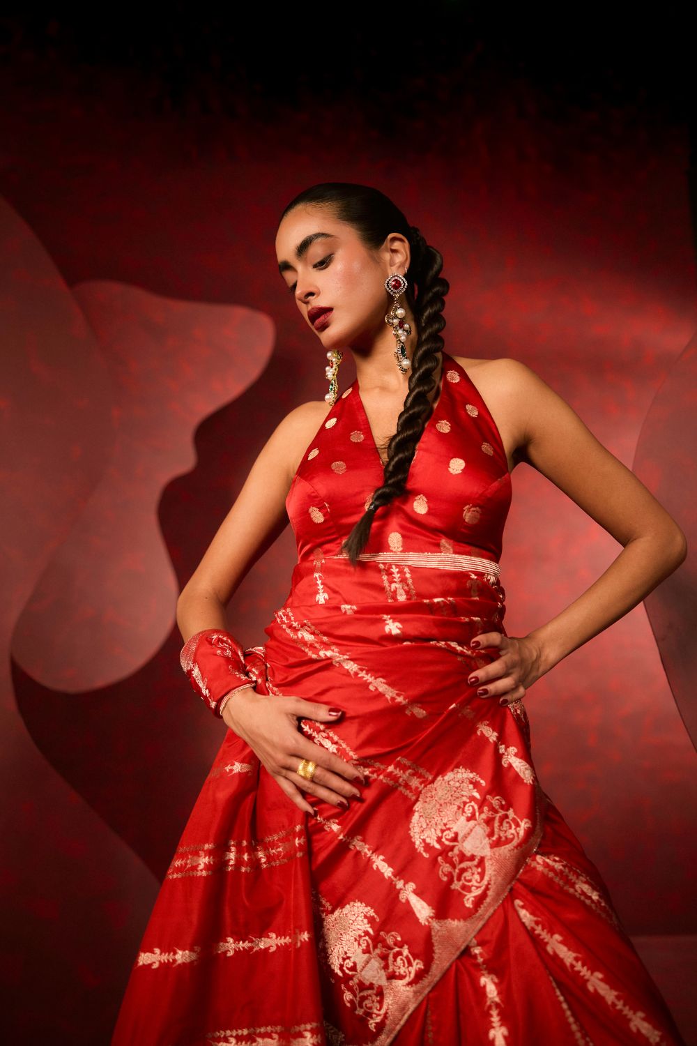 Together Always Saree in Red