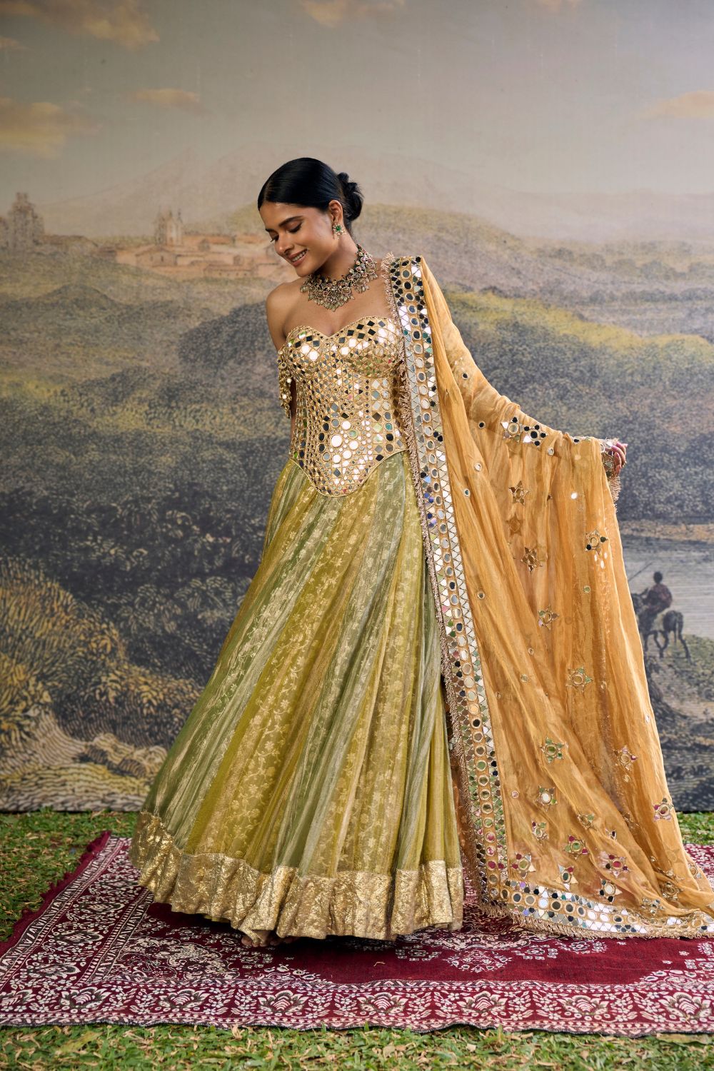 Hiranya Mirror Lehenga Set