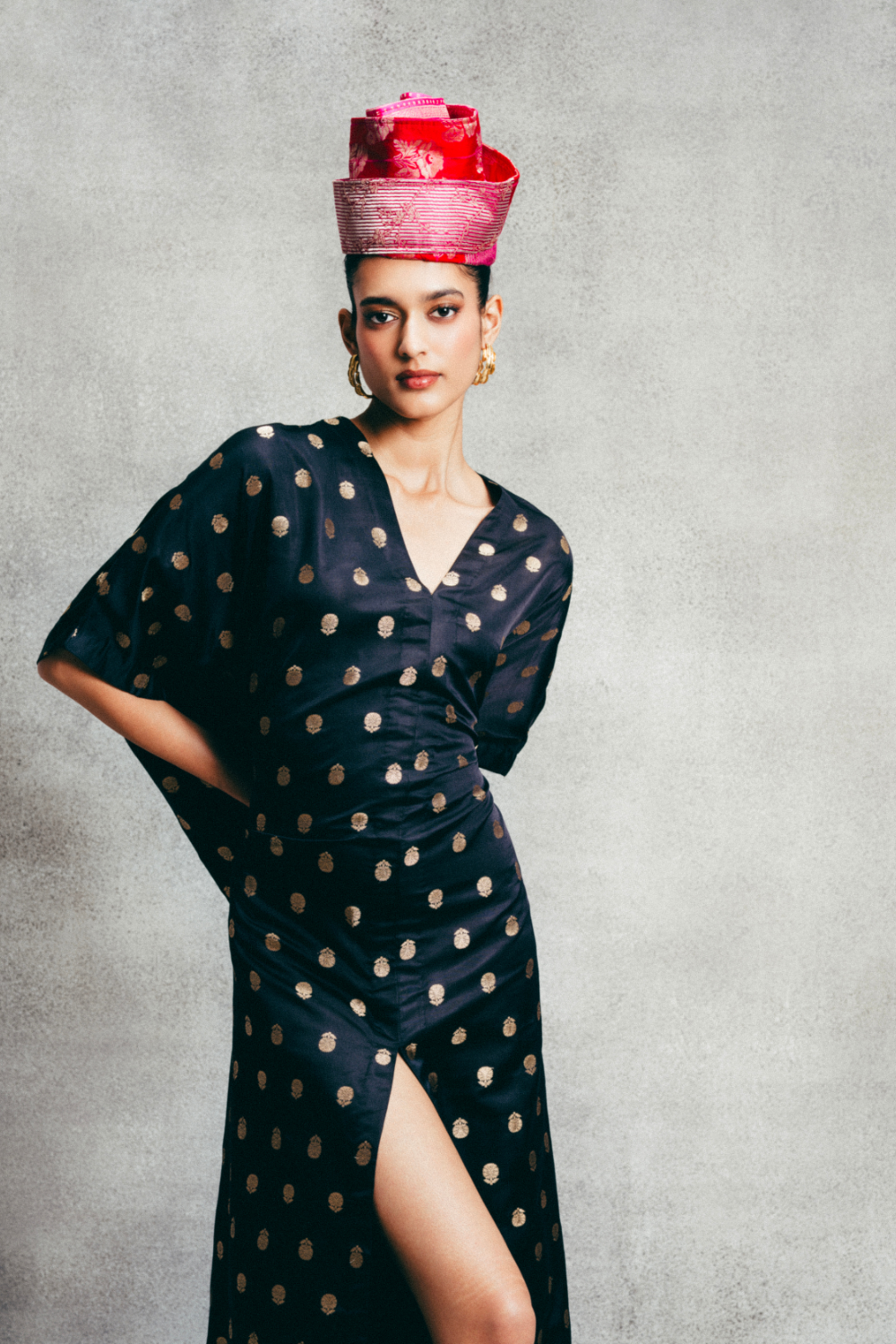 Handwoven Ebony Banarasi Kaftan