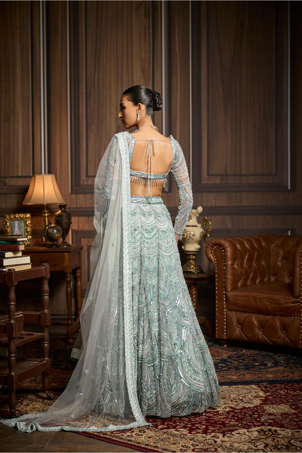 ICE BLUE FULLY EMBELLISHED LEHENGA SET