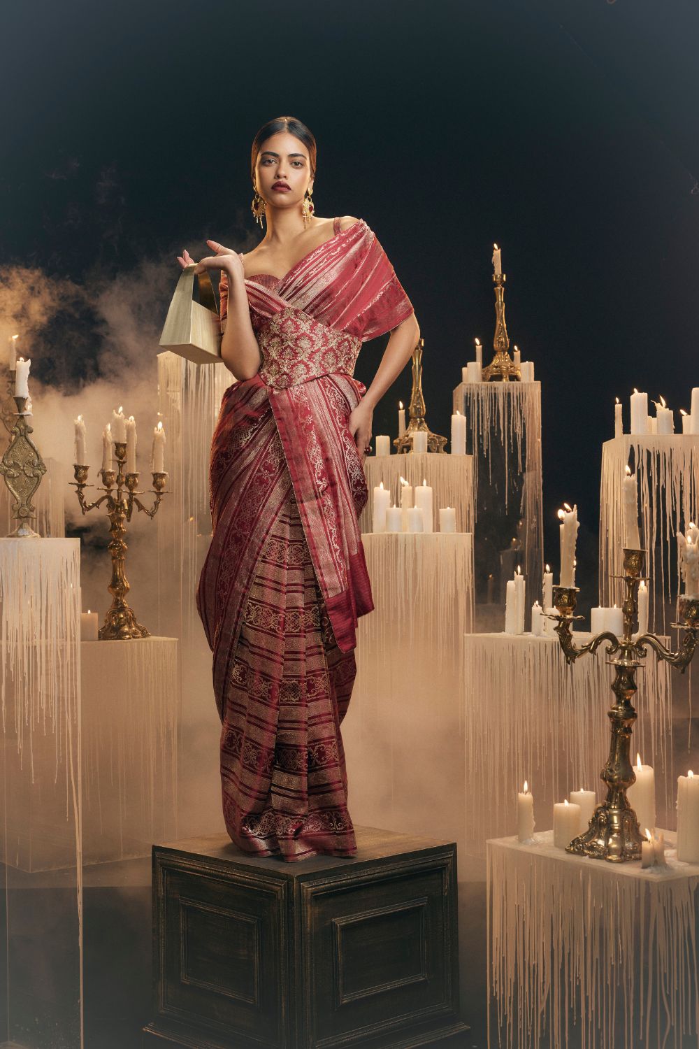I do Saree in Maroon