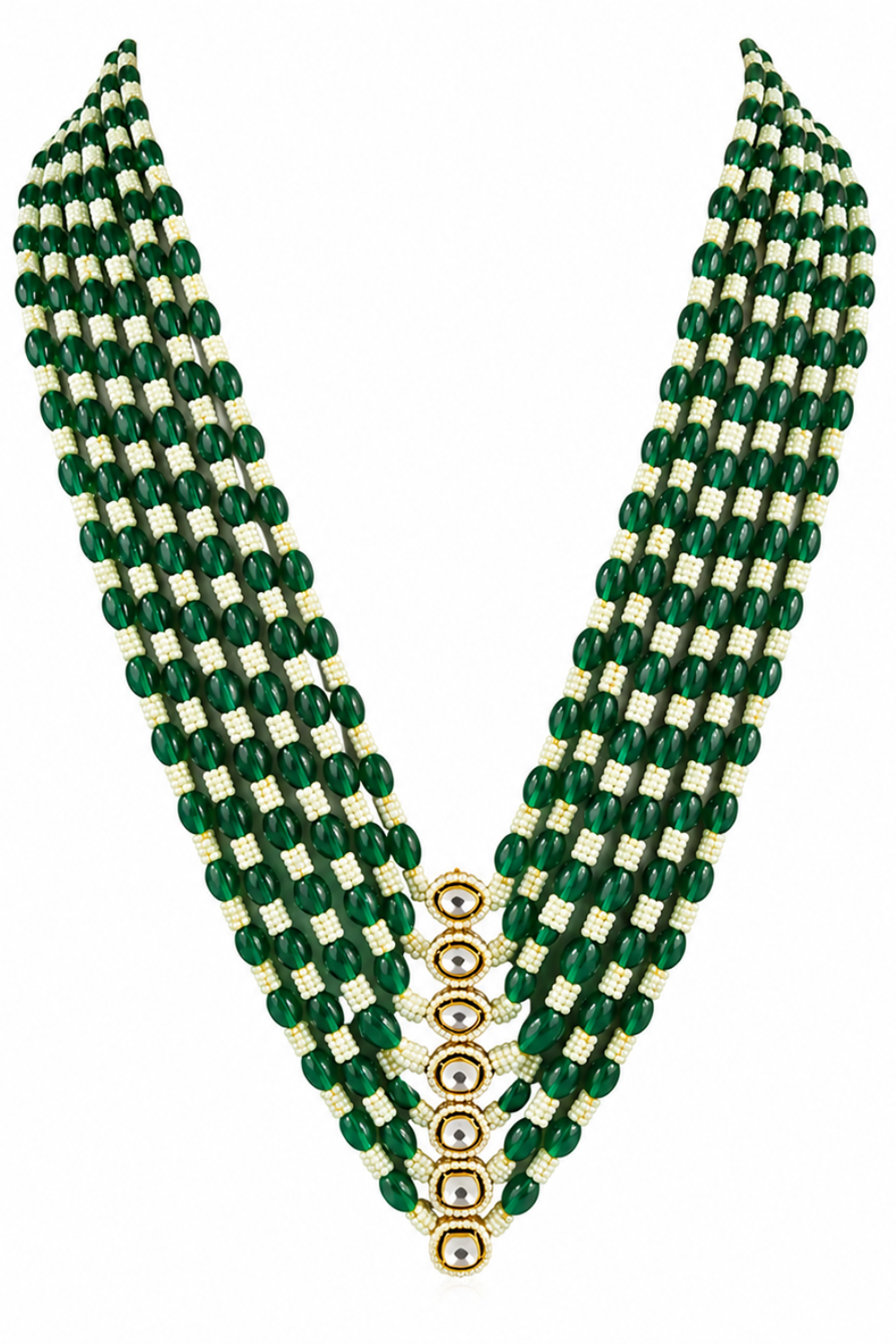 Emerald Elegance Multi-Layer Beaded Necklace