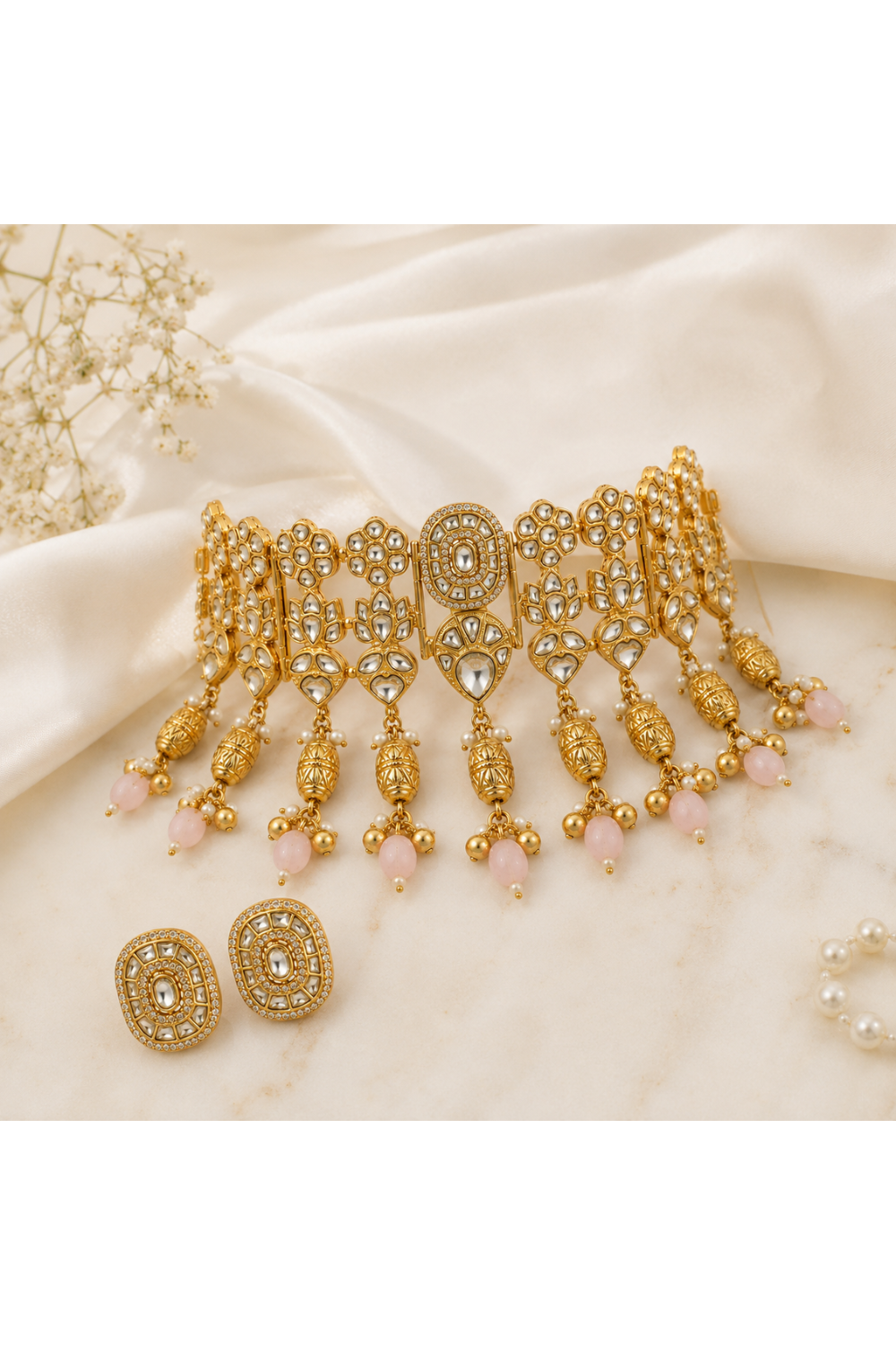 Gold Plated Kundan Choker Set