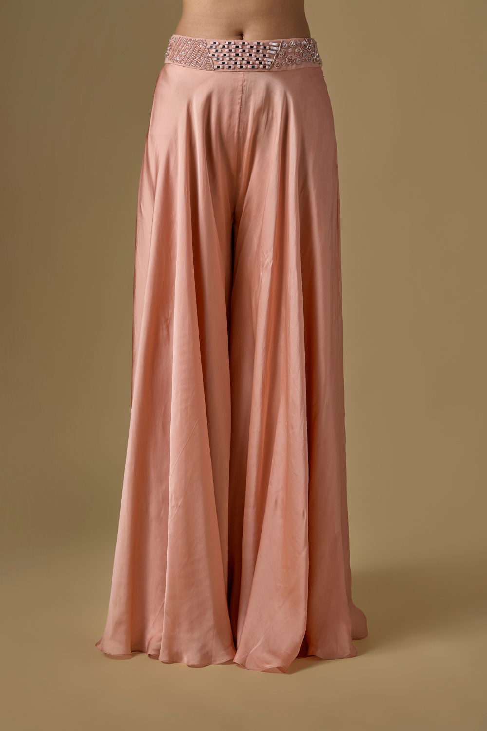 Isla-  Rose Gold Sharara Short Cape Set with Zentangle Blouse