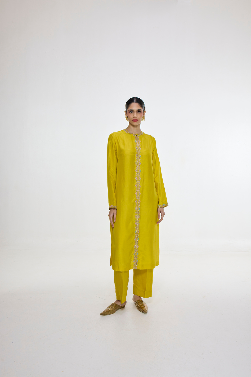 Handwoven Mustard Kurta Set