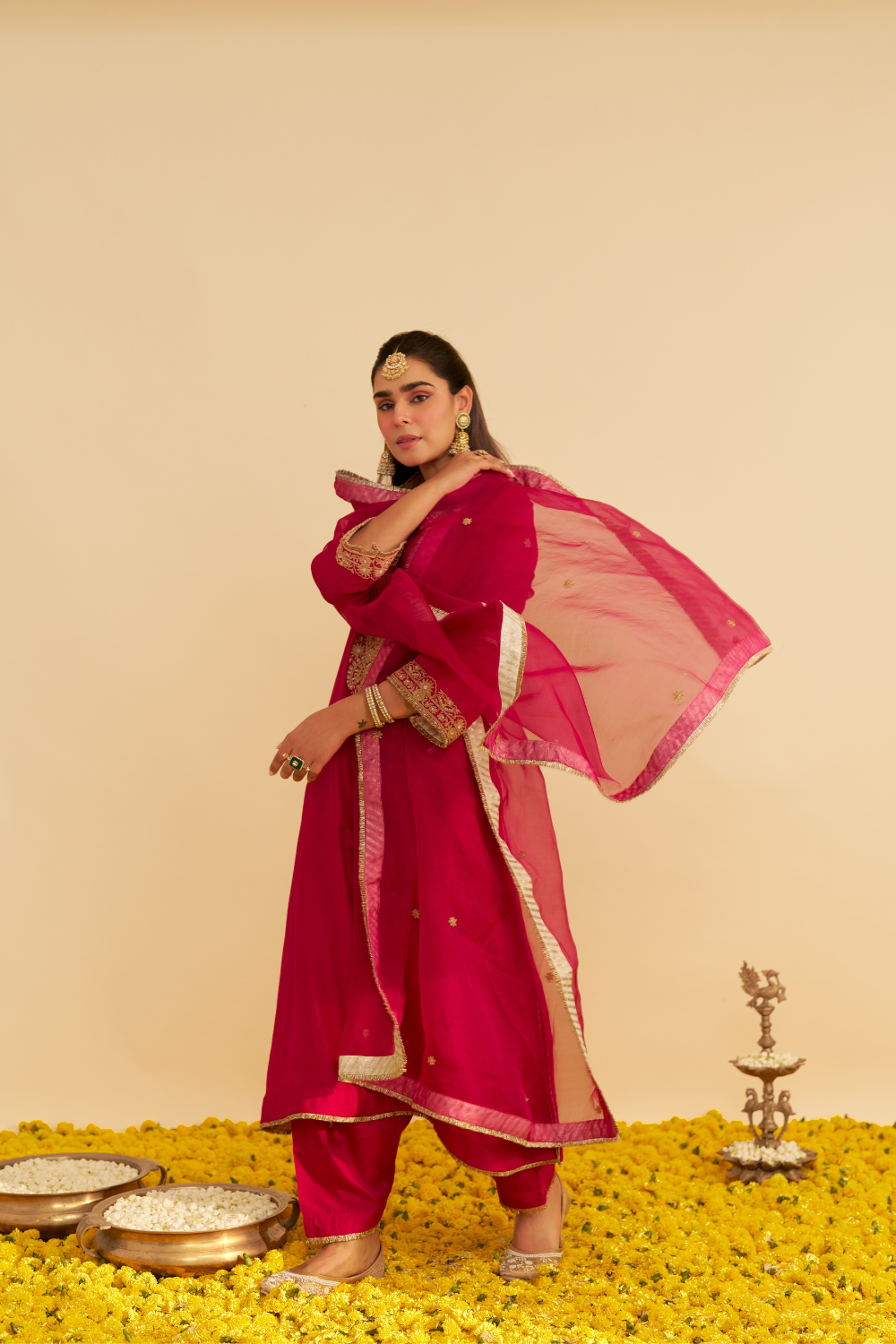 HIBA - LONG KAFTAN WITH SALWAR AND DUPATTA