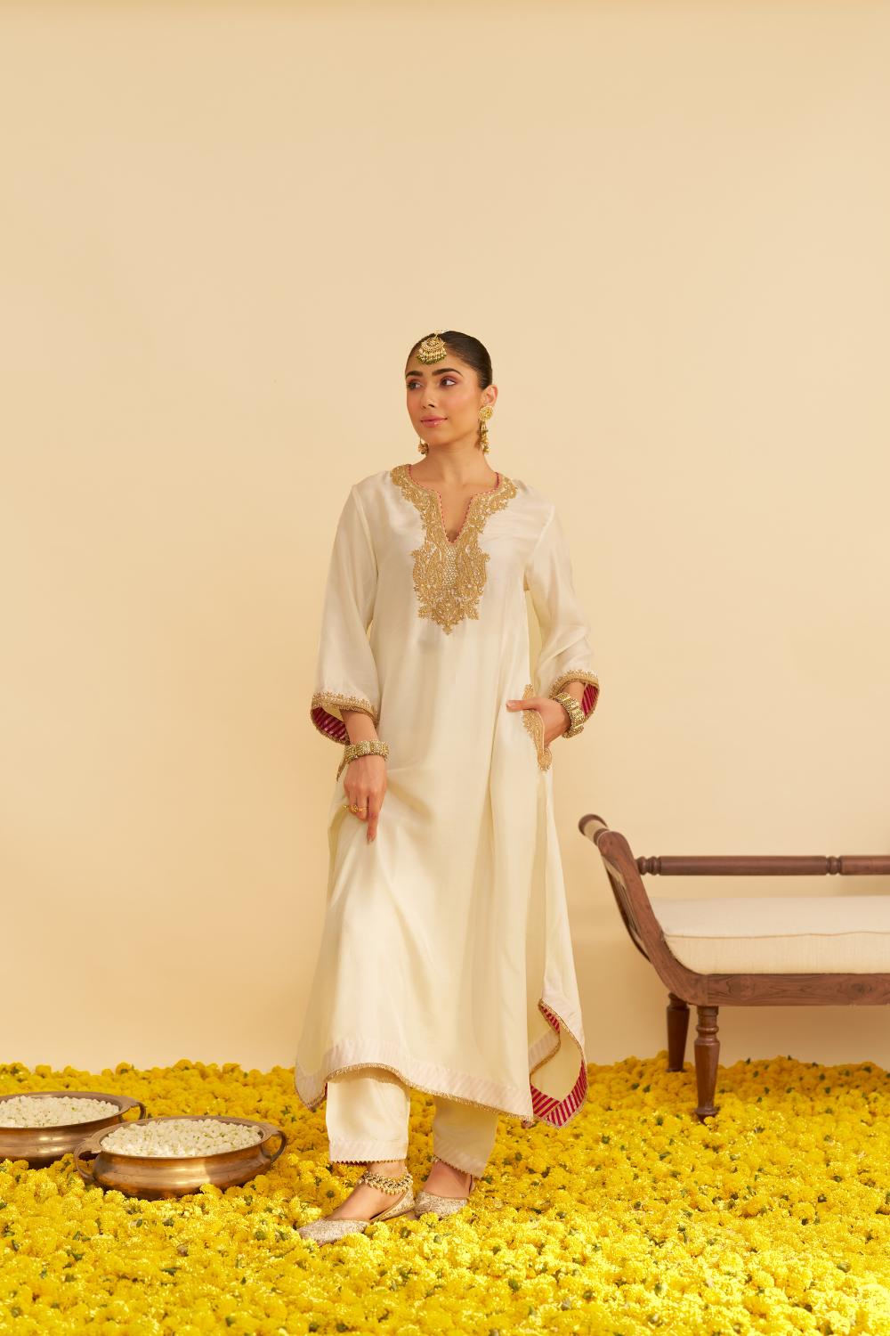 AMAYA - LONG KAFTAN WITH SALWAR  AND DUPATTA