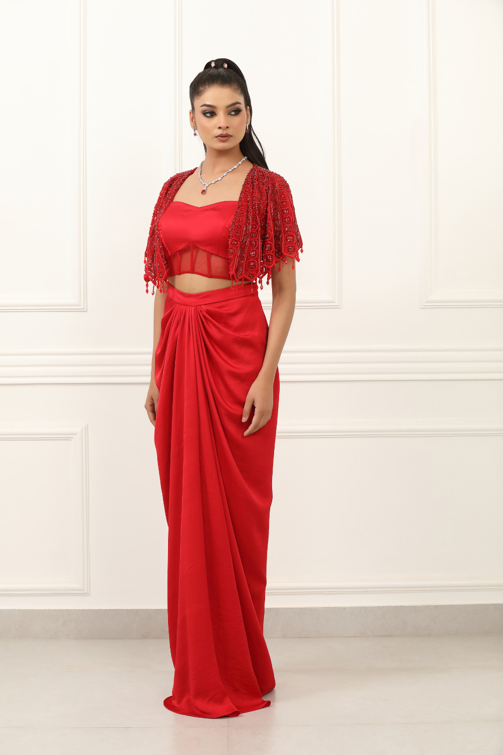 Scarlet Luxe Cape Set