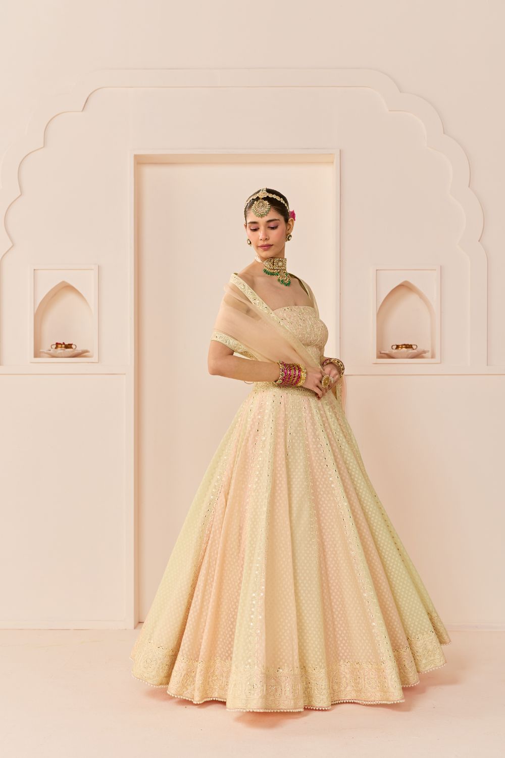 UMAIZA - CARNATION PINK  LEHENGA WITH BLOUSE AND DUPATTA