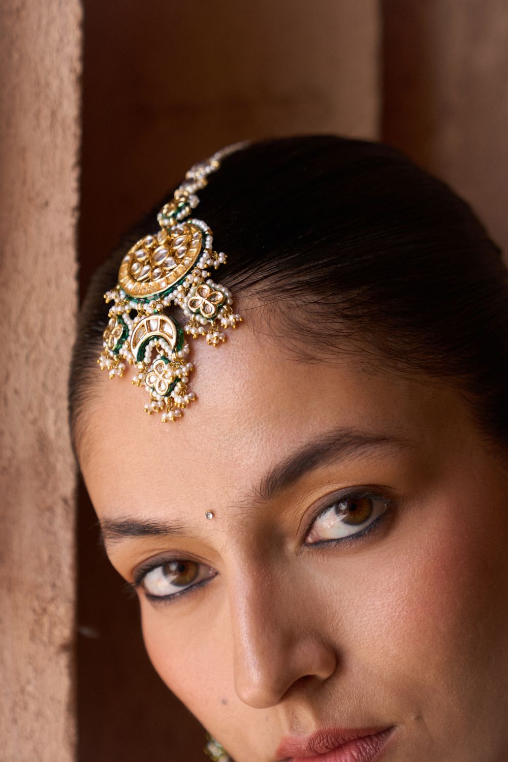 BASANT —  Golden Beige Net Lehenga Set