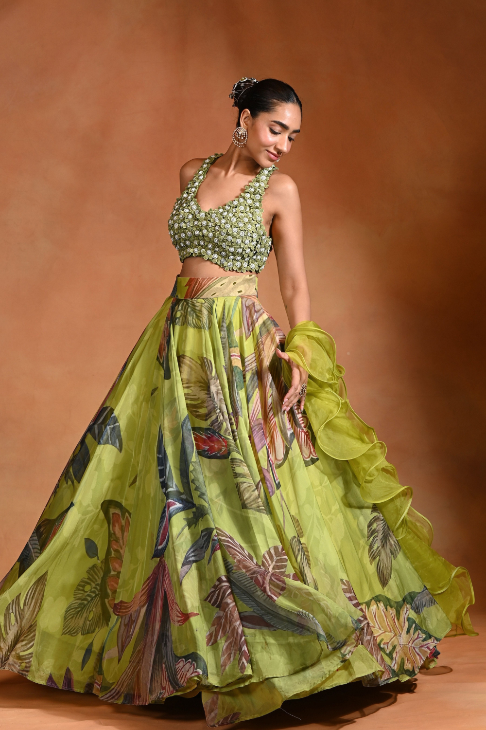 3d embrioded Lehenga