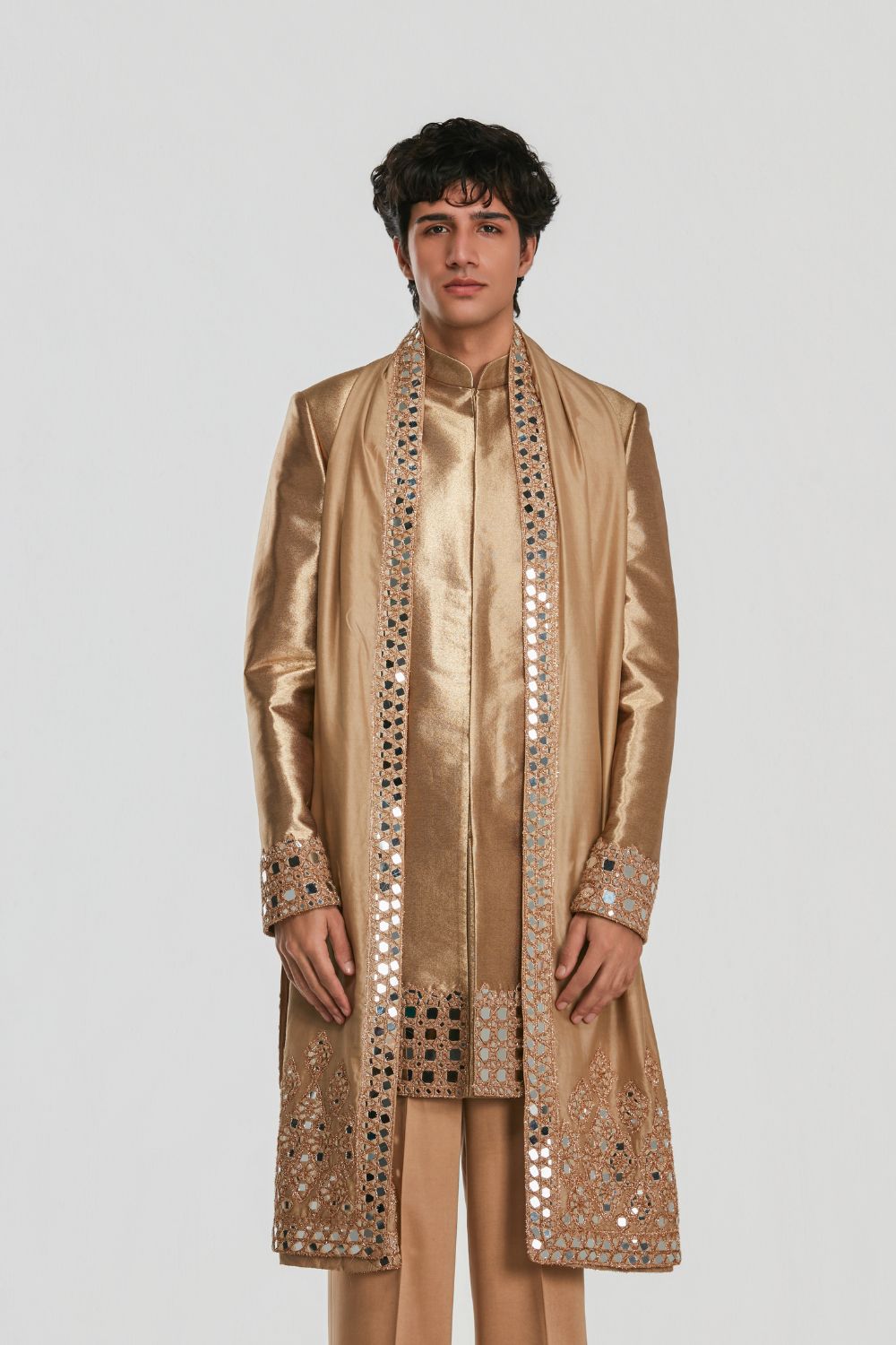 Shrine Amber Sherwani Set